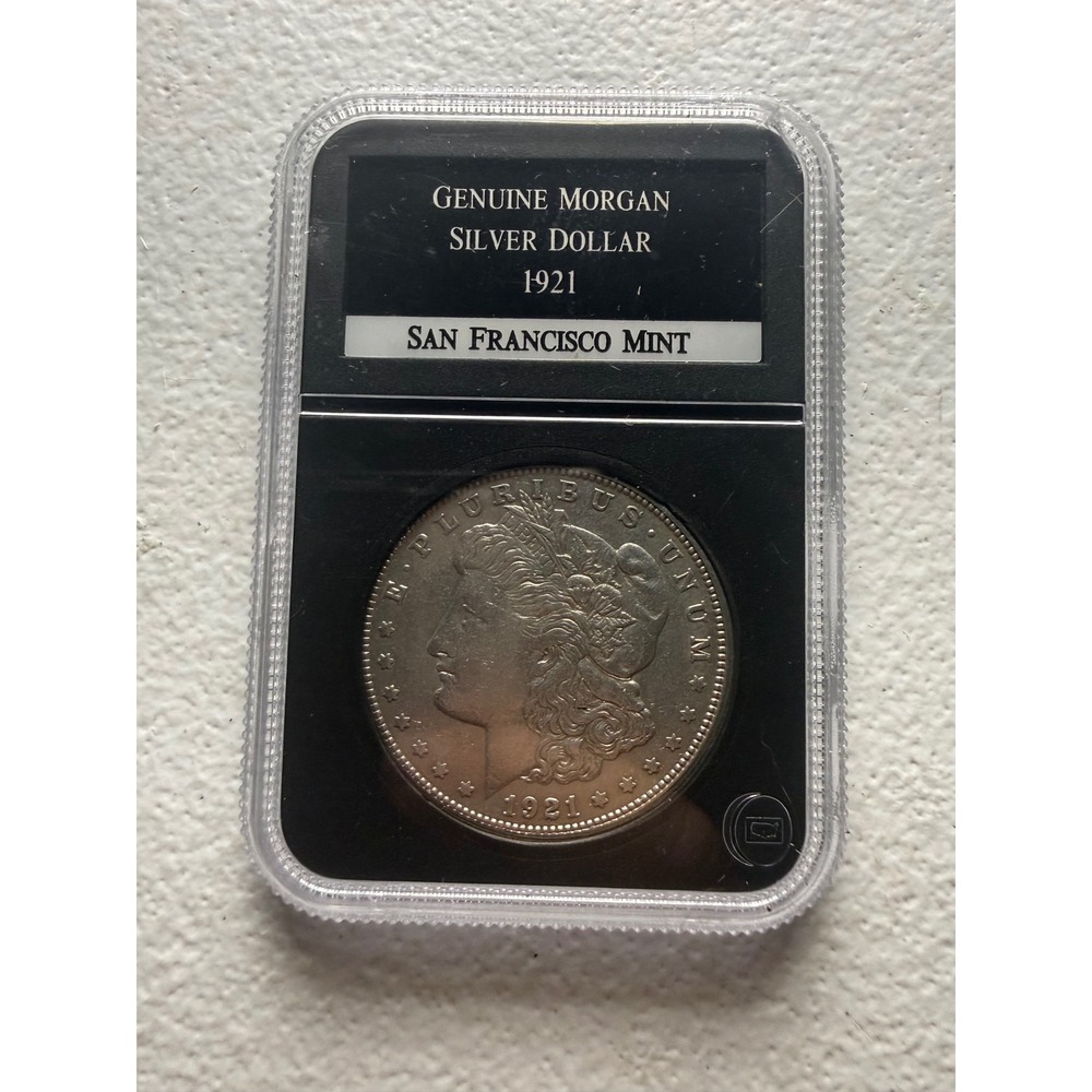 1921 S Morgan Silver Dollar Genuine San Francisco Mint PCS Stamps & Coins Slab